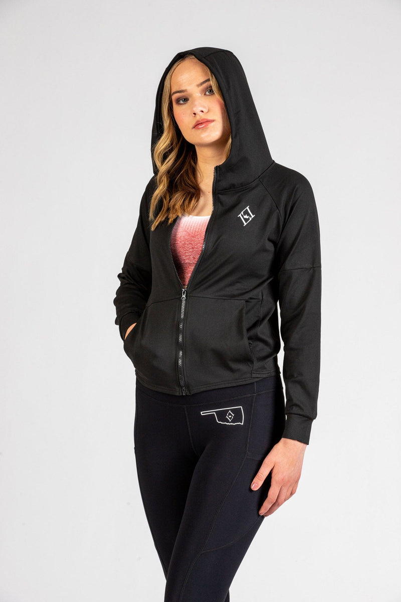 Small / Black Classic Zip-Up Jacket Lady Luxe Athleisure