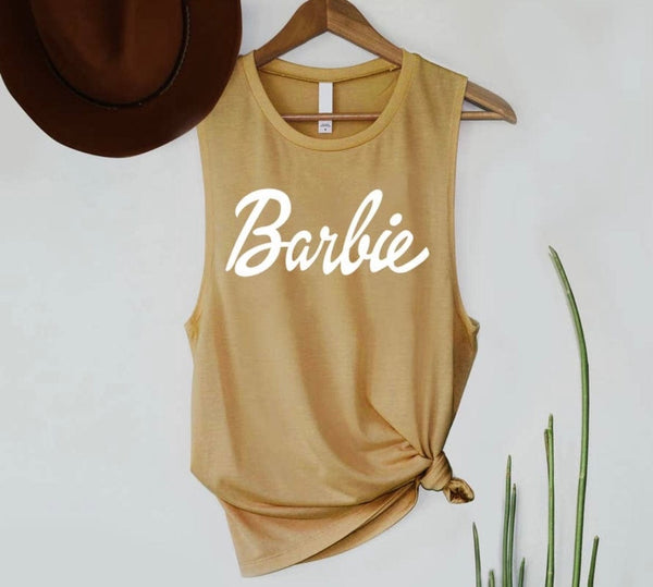 Small / Heather Mustard Fall Barbie Tank Lady Luxe Athleisure