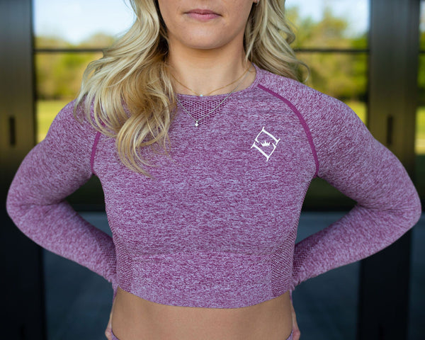 Red Wine Contour Seamless Crop Top Lady Luxe Athleisure